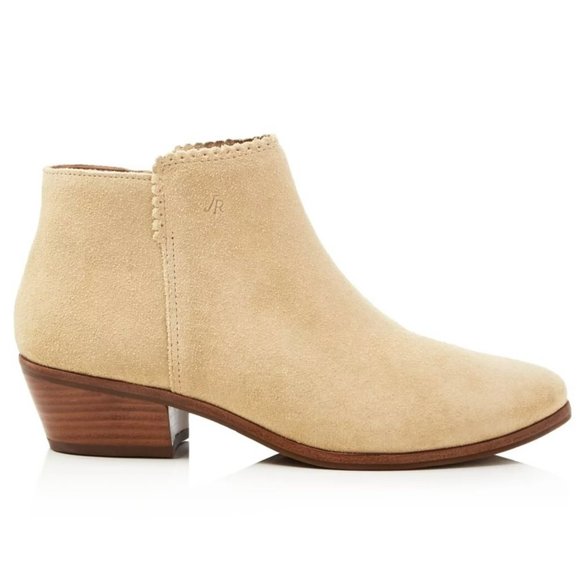 JACK ROGERS Bailee Suede Ankle Festival Booties w/Scalloped Edge in Sand 8.5 - Picture 1 of 13